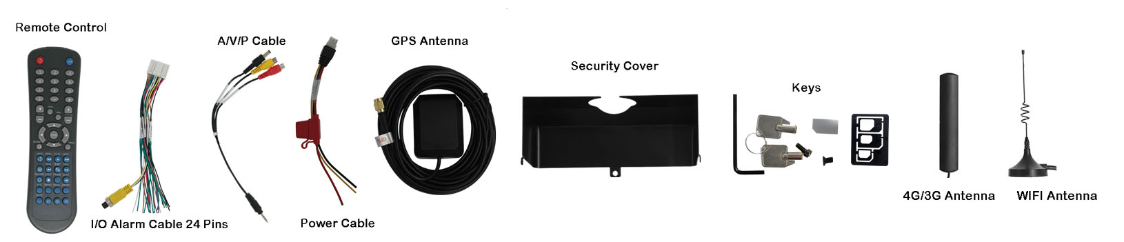 4 channel HDD AI MDVR MV-SD-DVR-04H Packaging Box Accessories